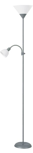Rabalux 4028 ACTION - Stojací lampa ve stříbrné barvě s bodovkou na čtení (Stojací čtecí lampa do obýváku)
