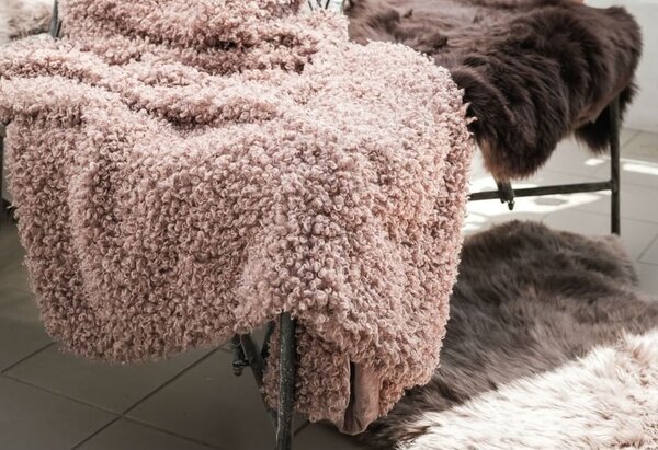 Skinnwille Home Collection Pléd Ulli Pink, umělá kožešina, 120x180 cm