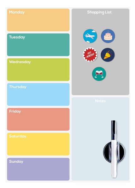 Magnetická tabule 30x42 cm Week Planner – Balvi