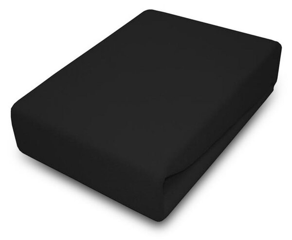 Bavlněné prostěradlo s gumkou - černé - větší velikosti Velikost spací plochy: 200x90