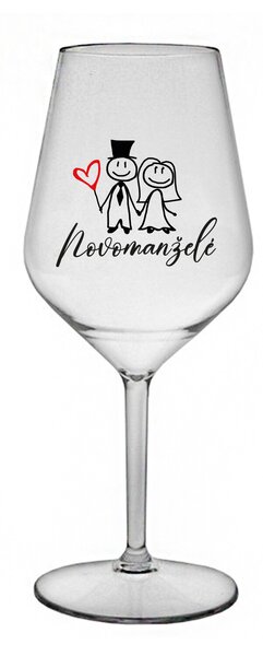 NOVOMANŽELÉ - čirá nerozbitná sklenice na víno 470 ml