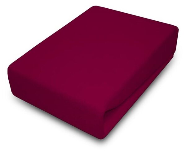 Bavlněné prostěradlo s gumkou - bordo - větší velikosti Velikost spací plochy: 200x90