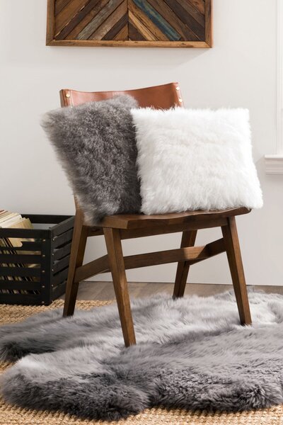 Skinnwille Home Collection Kašmírový polštář Nanny Grey, šedý