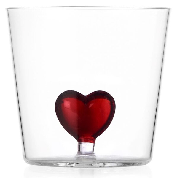 Ichendorf Milano designové sklenice na vodu Cuore Red Heart