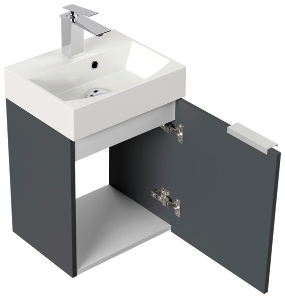 KOUPELNA PRO HOSTY, barvy grafitu, 40 cm MID.YOU - Koupelnové série, Online Only