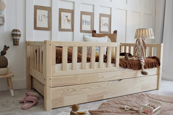 Dětská postel Basic Love se šuplíkem Velikost spací plochy: 120x60, Barva: přírodní dřevo