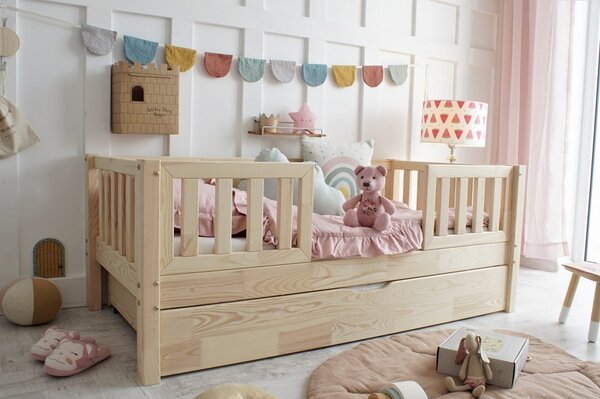 Dětská postel Basic Love Duo se šuplíkem Velikost spací plochy: 120x60, Barva: přírodní dřevo