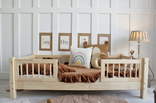 Dětská postel Basic Duo Velikost spací plochy: 120x60, Barva: přírodní dřevo
