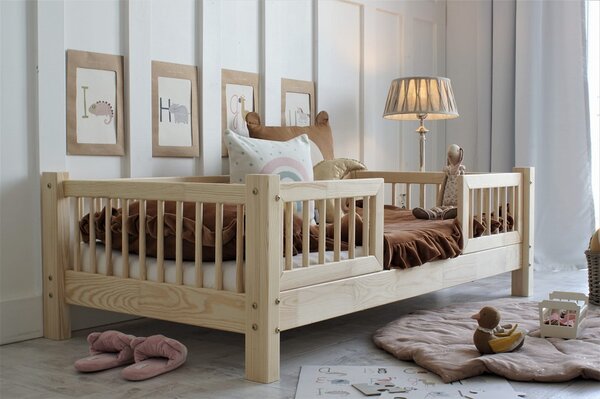 Dětská postel Basic Duo Velikost spací plochy: 120x60, Barva: přírodní dřevo