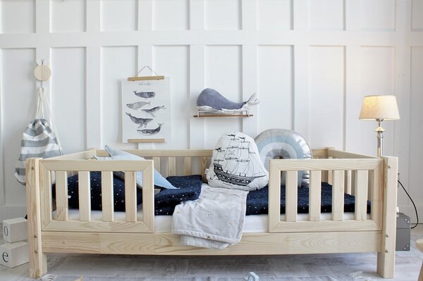 Dětská postel Basic Love Duo Velikost spací plochy: 120x60, Barva: přírodní dřevo
