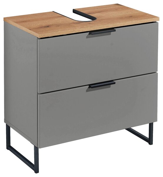 SKŘÍŇKA POD UMYVADLO, šedá, šedá, barvy dubu, 60/60/35 cm home24 - Koupelnové série, Online Only