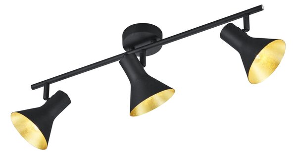 Trio R80163002 NINA -Stropní bodové svítidlo v retro stylu (Naklápěcí světlo na strop v černo-zlaté barvě)