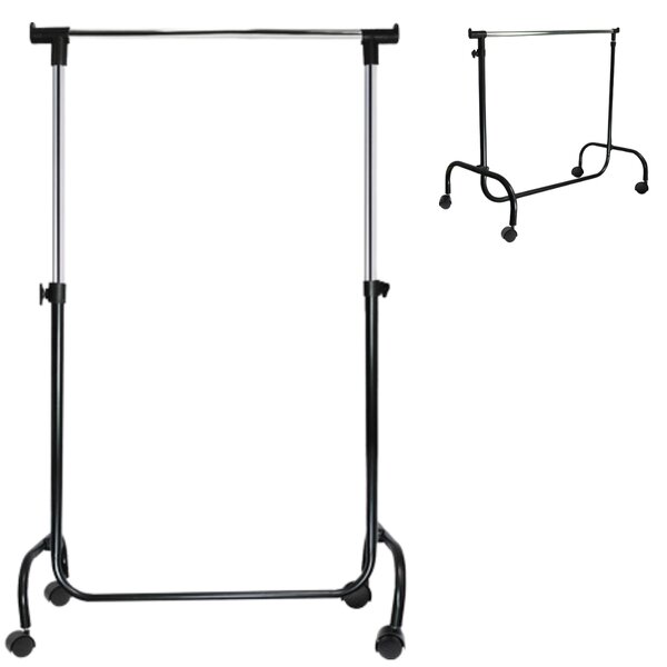 Pojízdný stojan na oblečení KLEDIN 90x175 cm černý