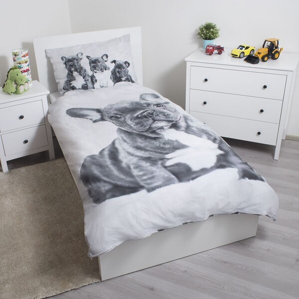 Jerry Fabrics Povlečení Bulldog - 140 x 200 cm / 70 x 90 cm