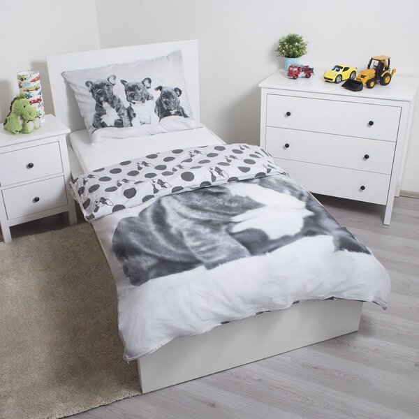 Jerry Fabrics Povlečení Bulldog - 140 x 200 cm / 70 x 90 cm