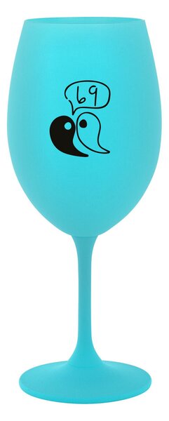 69 - tyrkysová sklenice na víno 350 ml