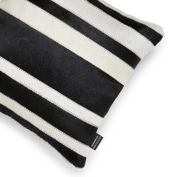 Skinnwille Home Collection Polštář hovězí kůže Stripy, černobílý, 45x45 cm