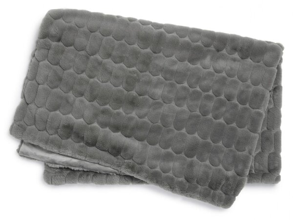 Skinnwille Home Collection Pléd Bubble Grey, umělá kožešina, šedý, 120x180 cm