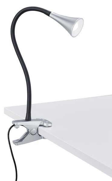 Trio Leuchten R22398187 VIPER - LED svítidlo s klipsem na husím krku, LED 3W, 3000K (Ohebná LED lampička se skřipcem na desku stolu)