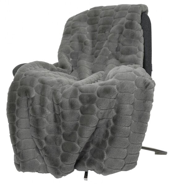 Skinnwille Home Collection Pléd Bubble Grey, umělá kožešina, šedý, 120x180 cm