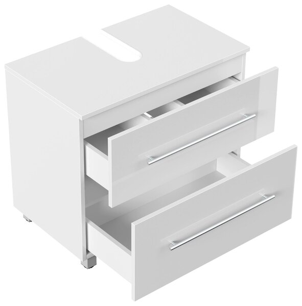 SKŘÍŇKA POD UMYVADLO, vysoce lesklá bílá, vysoce lesklá bílá, 70/63/41,6 cm MID.YOU - Koupelnové série, Online Only