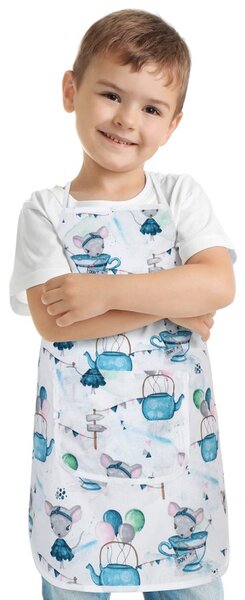 BELLATEX Dětská zástěrka Modrá 37 x 47 cm, pro děti ve věku 3 - 5 let