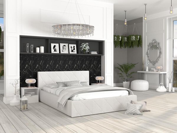 Čalouněná postel Caro TRINITY - bílá Velikost spací plochy: 200x90