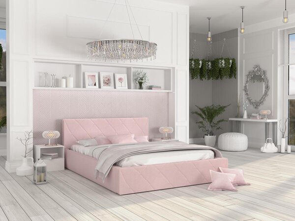 Čalouněná postel Caro TRINITY - pudrová růžová Velikost spací plochy: 200x90