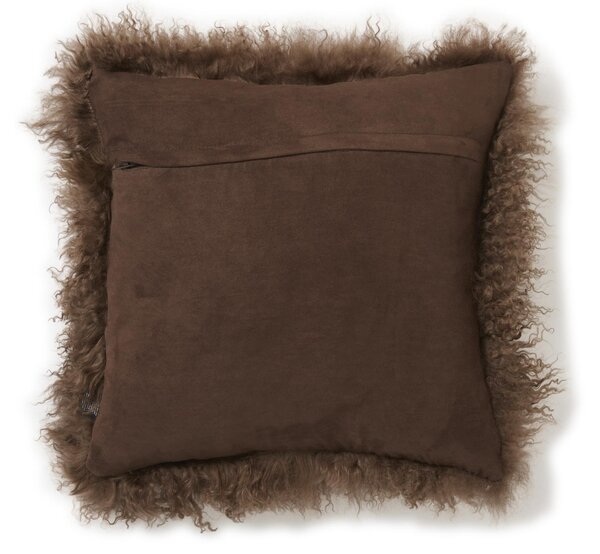 Skinnwille Home Collection Polštář Chocolate, tibetská kožešina, čokoládově hnědá, 40x40 cm
