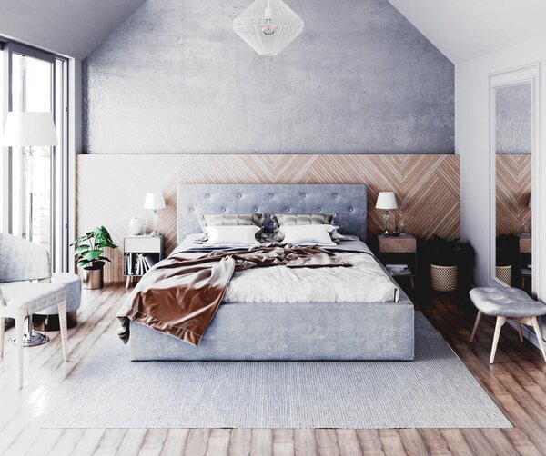 Čalouněná postel Mirage - šedá Velikost spací plochy: 200x90