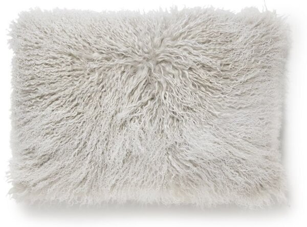 Skinnwille Home Collection Polštář Snowtop, tibetská kožešina, světle šedá, 60x40 cm