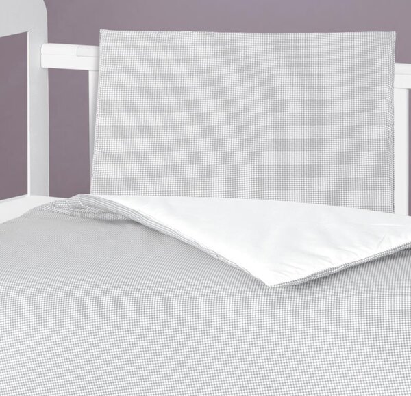 BELLATEX Peřinka a polštářek pro kojence Šedá,Bílá 75x100 cm, 42x32 cm
