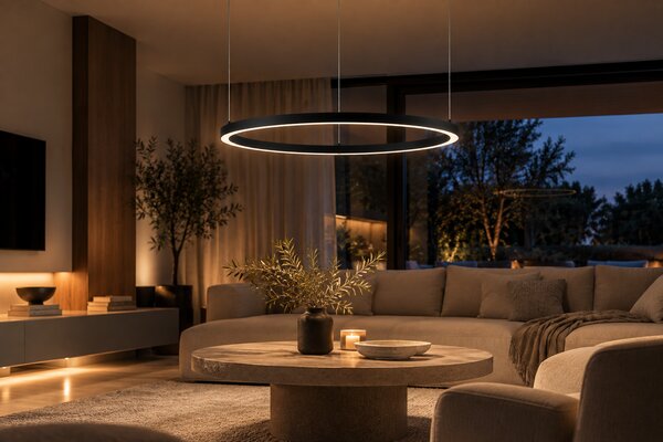 Ideal Lux LED Závěsné svítidlo Oracle slim round 3000k, Ø 70 Barva: Bílá, Stmívání, řízení: ON/OFF (bez stmívání)