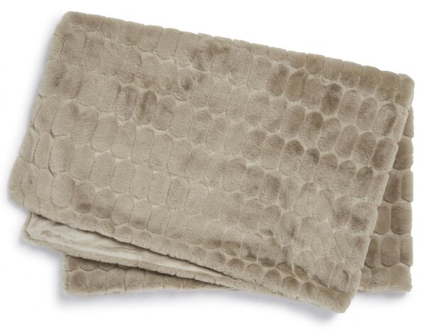 Skinnwille Home Collection Pléd Bubble Taupe, umělá kožešina, hnědošedý, 120x180 cm