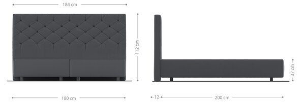 DELIFE Boxspring postel Dream-Great 180x200 cm mikrovlákno šedá