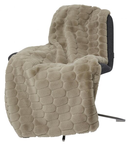 Skinnwille Home Collection Pléd Bubble Taupe, umělá kožešina, hnědošedý, 120x180 cm