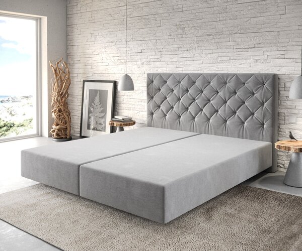 DELIFE Boxspring postel Dream-Great 180x200 cm mikrovlákno šedá