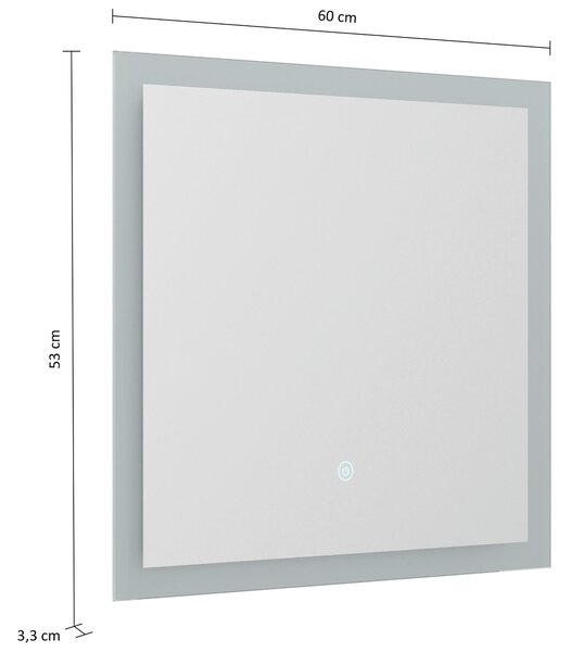 KOUPELNOVÉ ZRCADLO, 60/53/3,2 cm MID.YOU - Koupelnové série, Online Only