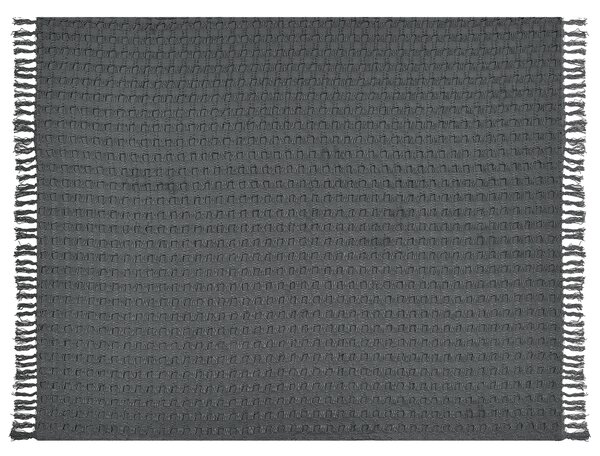 Přikrývka na postel BERE Bavlna 150 x 200 cm Tmavě šedá