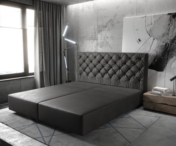 DELIFE Boxspring postel Dream-Great 180x200 cm koženka antracitová