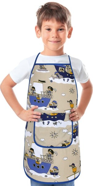 BELLATEX Dětská zástěrka Modrá 37 x 47 cm, pro děti ve věku 3 - 5 let