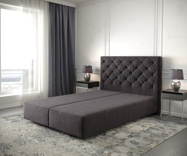 DELIFE Boxspring postel Dream-Great 160x200 cm mikrovlákno černá