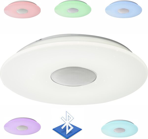 Globo 41329N NICOLE - RGB svítidlo s reproduktorem + dálkový ovladač, LED 50W (Stropní RGB LED svítidlo s bluetooth reproduktorem přes mobilní telefon)