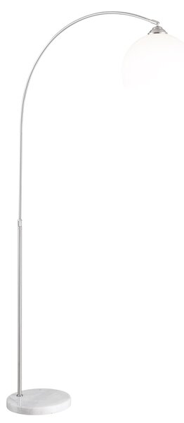 Globo 58227 NEWCASTLE - Velká stojací lampa nejen do obýváku (Stojací kovová obýváková lampa s plastovým mléčným stínidlem)