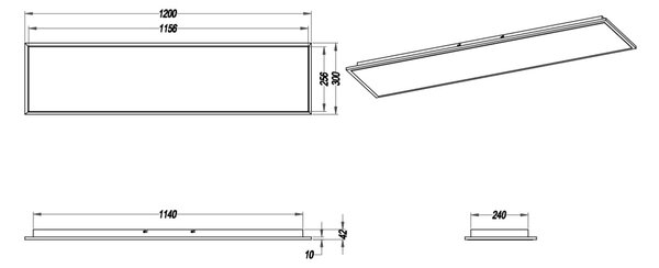 Trio Leuchten 674011207 PHOENIX - Stropní LED stmívatelné svítidlo 120x30cm, 30W (LED přisazené stropní svítidlo, stmívatelné externím nástěnným stmívačem ( není součástí ))
