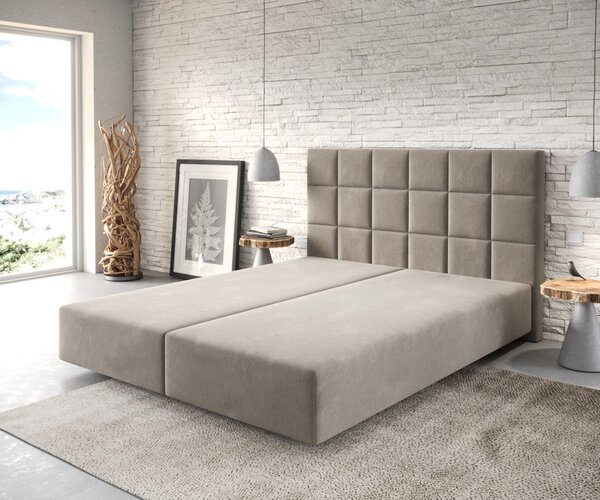 DELIFE Boxspring postel Dream-Fine 160x200 cm mikrovlákno béžová