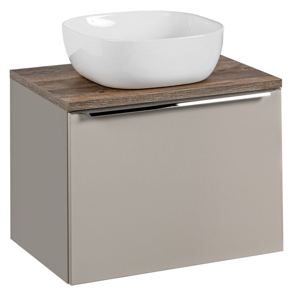 Comad Koupelnová skříňka s deskovým umyvadlem Santa Fe Taupe 60 šedá/dub vintage