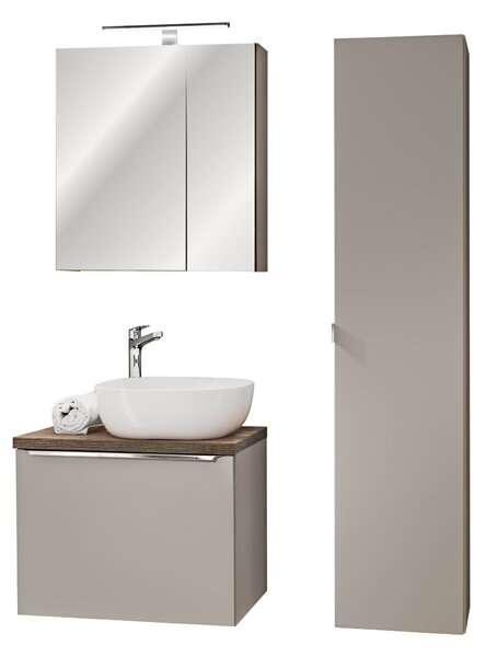 Comad Set koupelnového nábytku Santa Fe Taupe 60 šedá/dub vintage (6 kusů nábytku)