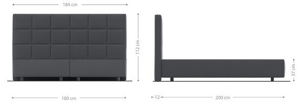 DELIFE Boxspring postel Dream-Fine 180x200 cm mikrovlákno černá