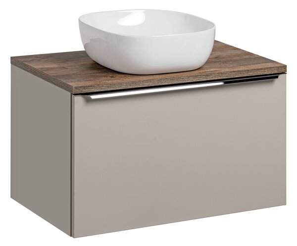 Comad Koupelnová skříňka s deskovým umyvadlem Santa Fe Taupe 80 šedá/dub vintage